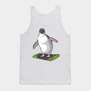 Penguin as Snowboarder with Snowboard Tank Top